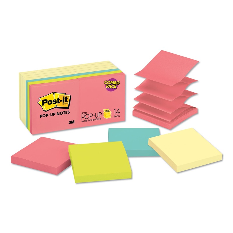 Original Pop-Up Notes Value Pack, 3 X 3, Canary Yellow/cape Town, 100-Sheet