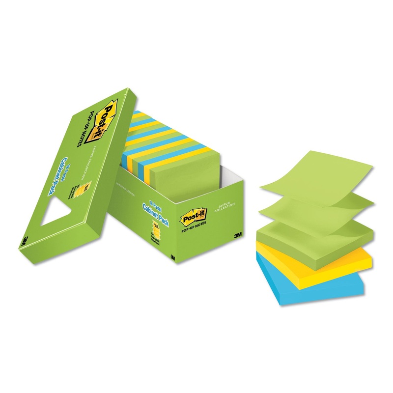 Original Pop-Up Refill, 3 X 3, Assorted Jaipur Colors, 100-Sheet, 18/pack