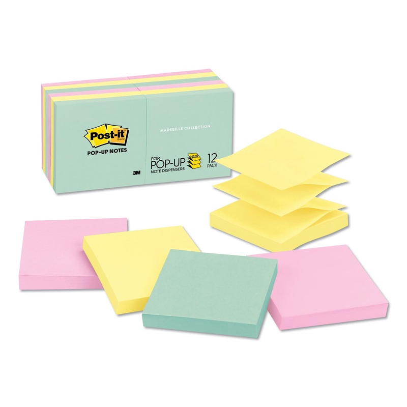 Original Pop-Up Refill, 3 X 3, Assorted Marseille Colors, 100-Sheet, 12/pack