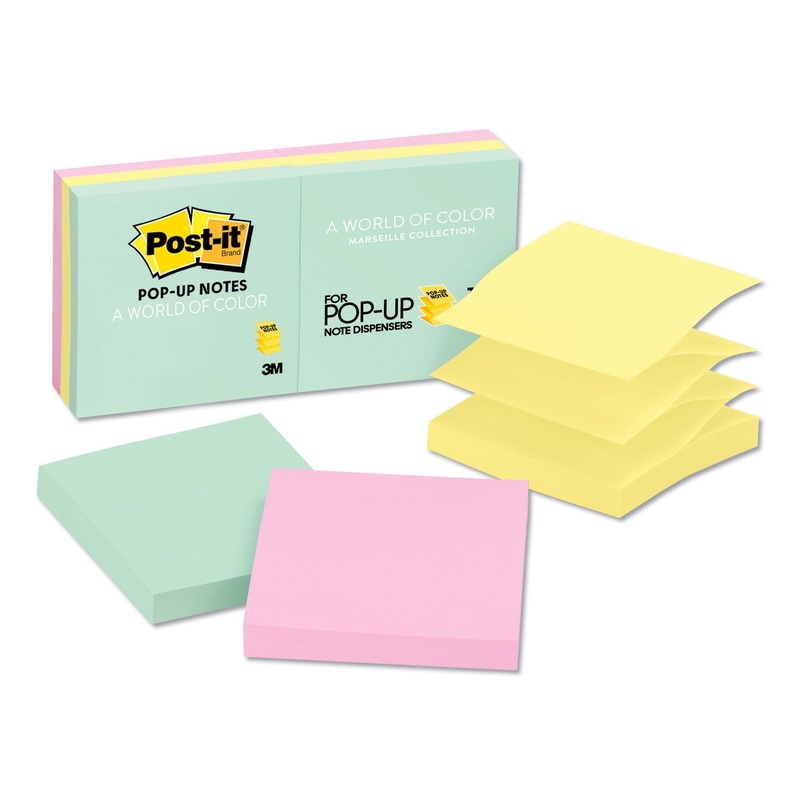 Original Pop-Up Refill, 3 X 3, Assorted Marseille Colors, 100-Sheet, 6/pack