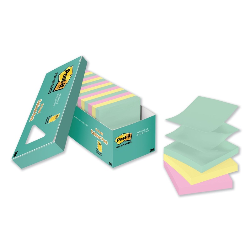 ORIGINAL POP-UP REFILL, 3 X 3, MARSEILLE COLLECTION, 100 SHEETS/PAD, 18 PADS/PACK
