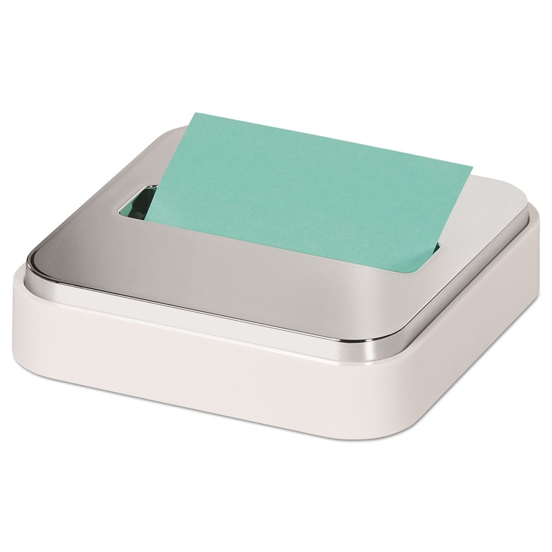 Steel Top Dispenser, 3″ X 3″, White/steel