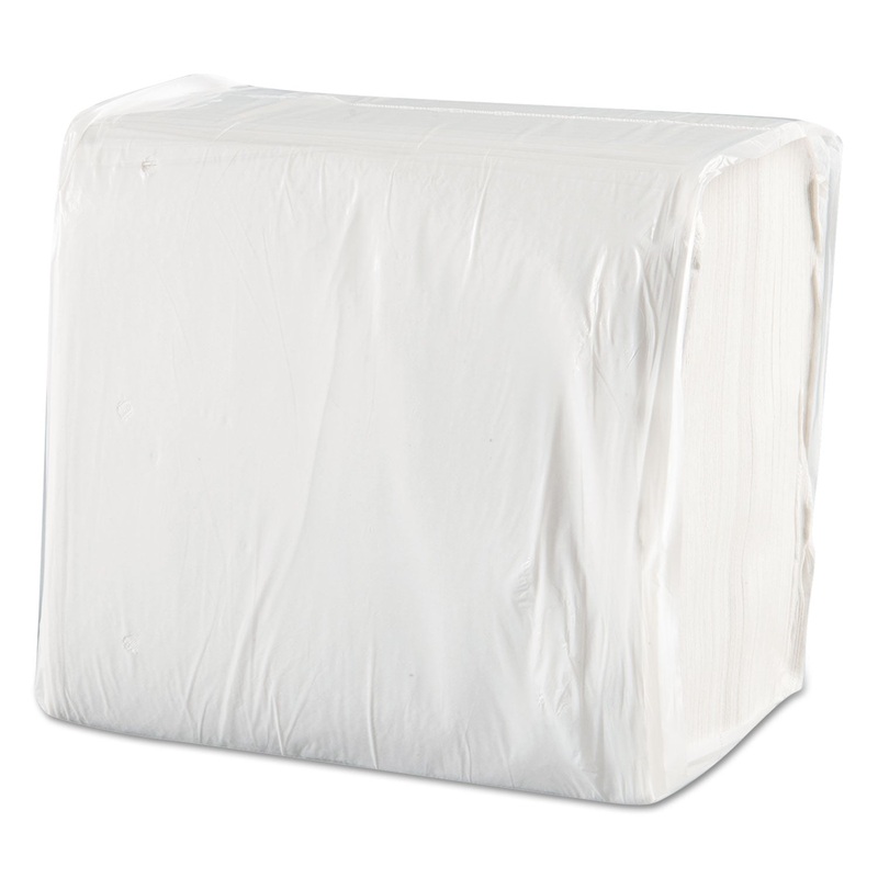 DINNER NAPKINS, 1-PLY, 16 X 16, WHITE, 250/PACK, 12 PACKS/CARTON