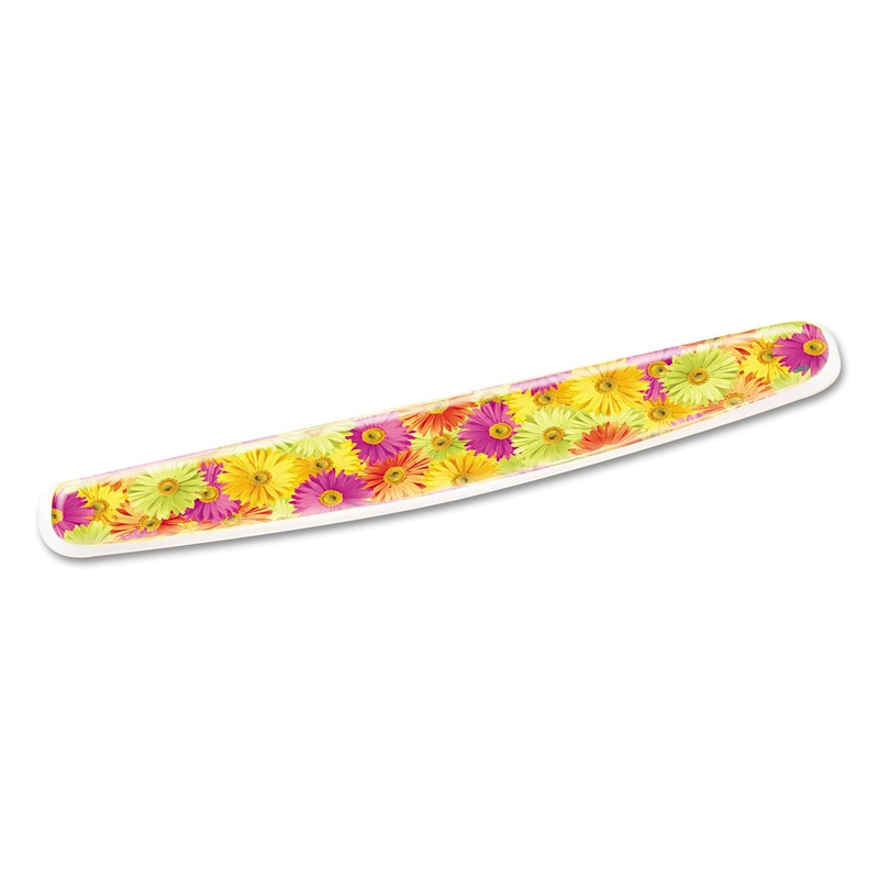 Fun Design Clear Gel Keyboard Wrist Rest, Daisy Design