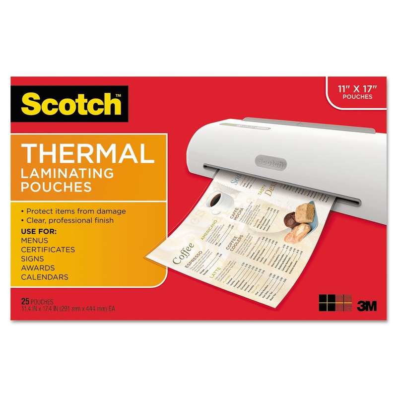 LAMINATING POUCHES, 3 MIL, 11.5″ X 17.5″, GLOSS CLEAR, 25/PACK
