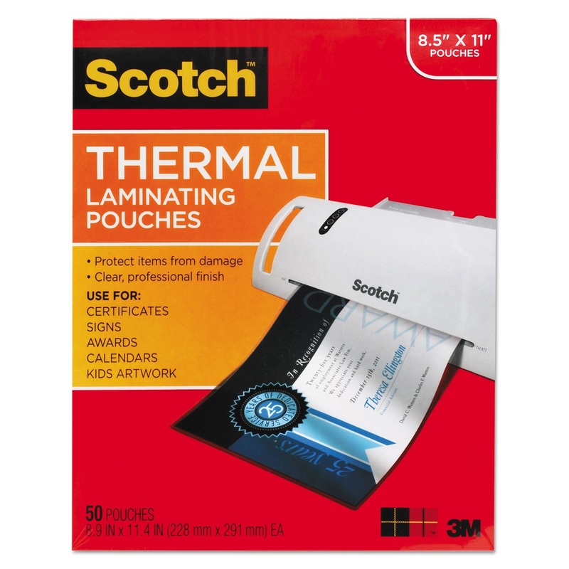 LAMINATING POUCHES, 3 MIL, 9″ X 11.5″, GLOSS CLEAR, 50/PACK