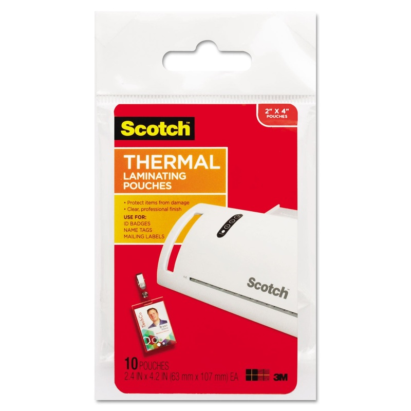 LAMINATING POUCHES, 5 MIL, 2.25″ X 4.25″, GLOSS CLEAR, 10/PACK