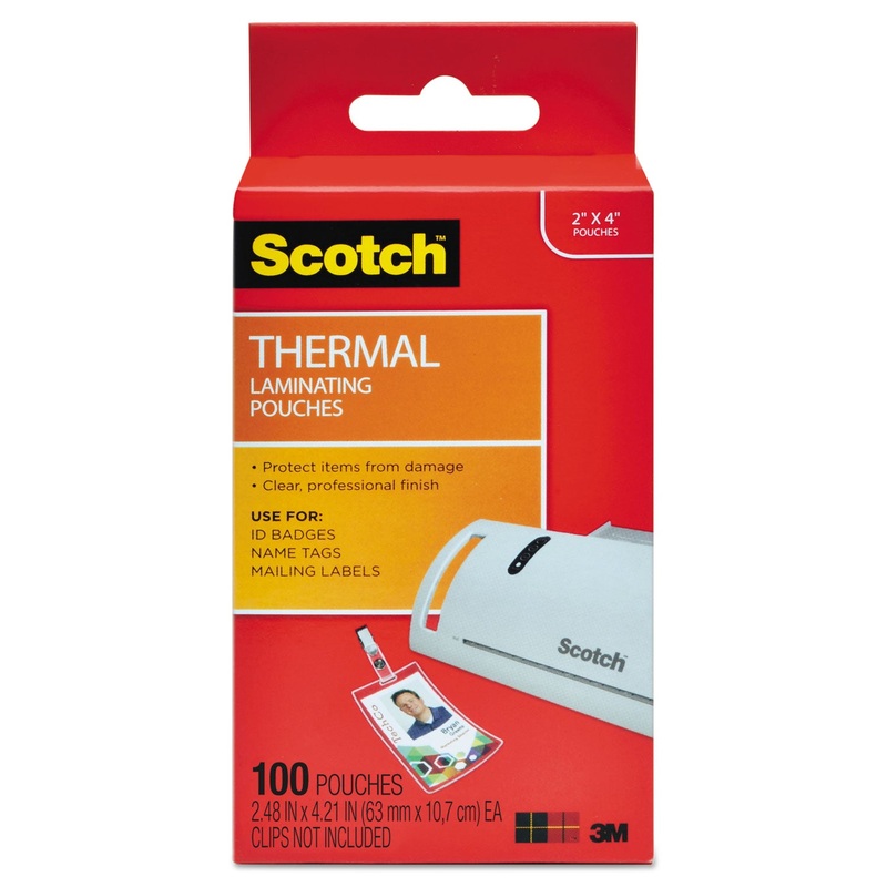 LAMINATING POUCHES, 5 MIL, 2.25″ X 4.25″, GLOSS CLEAR, 100/PACK