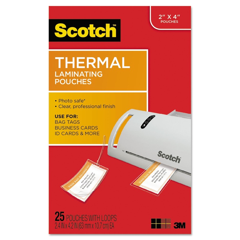 LAMINATING POUCHES, 5 MIL, 2.5″ X 4.2″, GLOSS CLEAR, 25/PACK