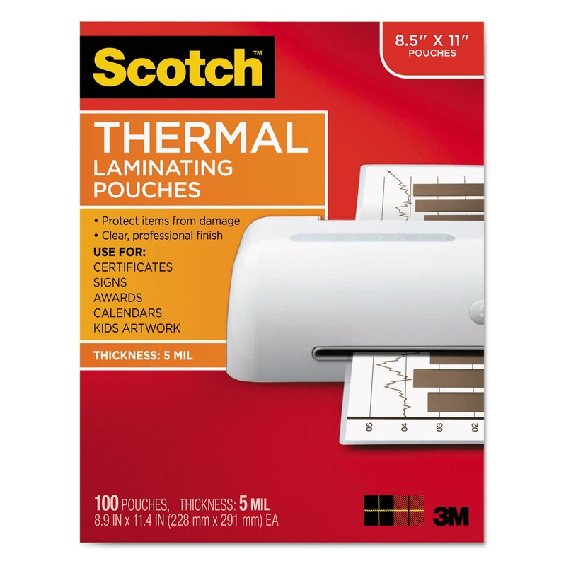 LAMINATING POUCHES, 5 MIL, 9″ X 11.5″, GLOSS CLEAR, 100/PACK