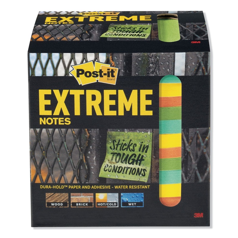 WATER-RESISTANT SELF-STICK NOTES, MULTI-COLORED, 3″ X 3″, 45 SHEETS, 12/PACK