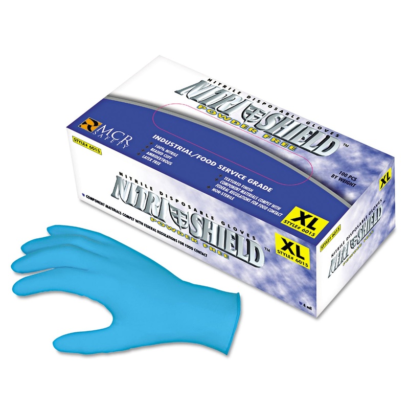 Disposable Nitrile Gloves, Large, 4 Mil, Powder-Free