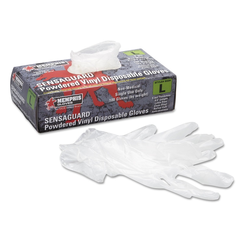 Disposable Vinyl Gloves, Large, 5 Mil, Industrial-Grade
