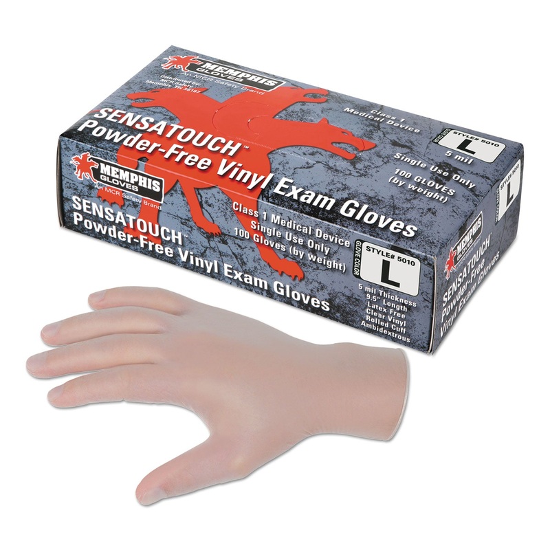 SENSATOUCH CLEAR VINYL DISPOSABLE MEDICAL GRADE GLOVES, MEDIUM, 100/BX, 10 BX/CT