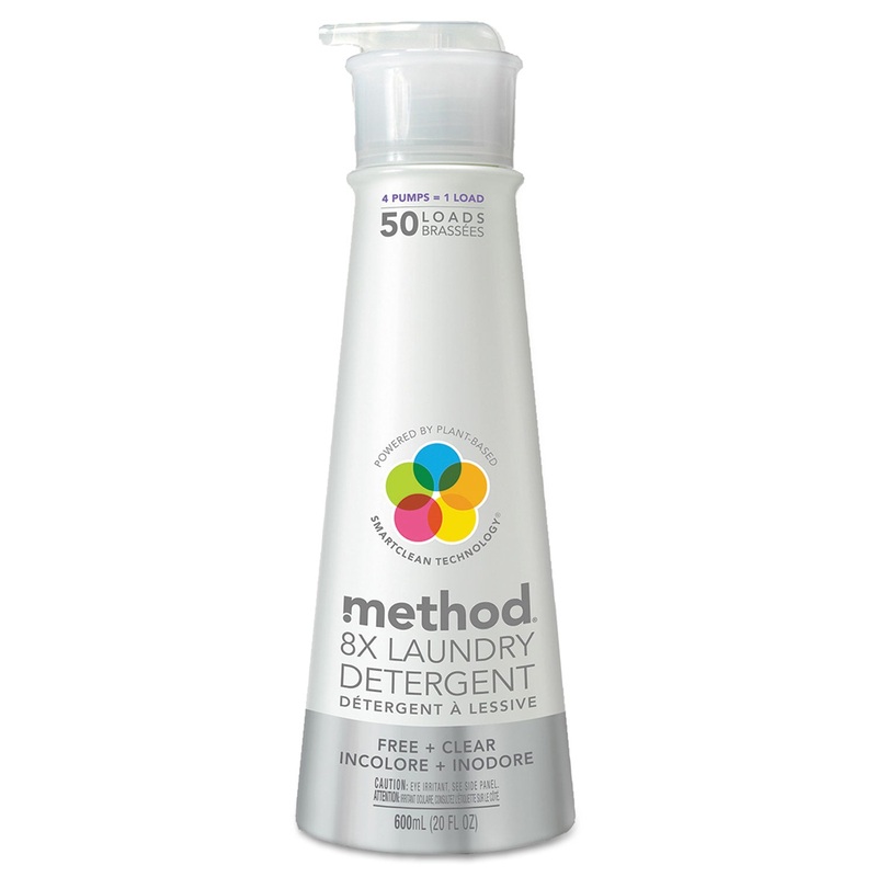 8x Laundry Detergent, Free & Clear, 20 Oz Bottle