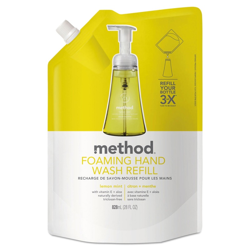 Foaming Hand Wash Refill, Lemon Mint, 28 Oz Pouch, 6/carton