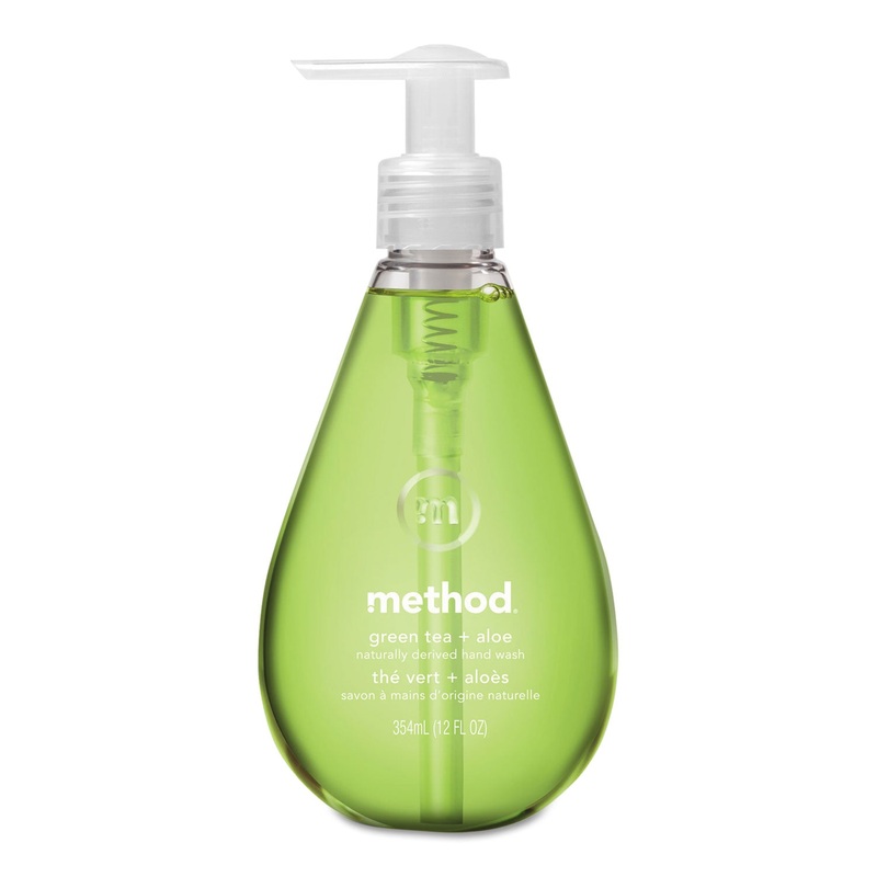 Gel Hand Wash, Green Tea + Aloe, 12 Oz Pump Bottle, 6/carton