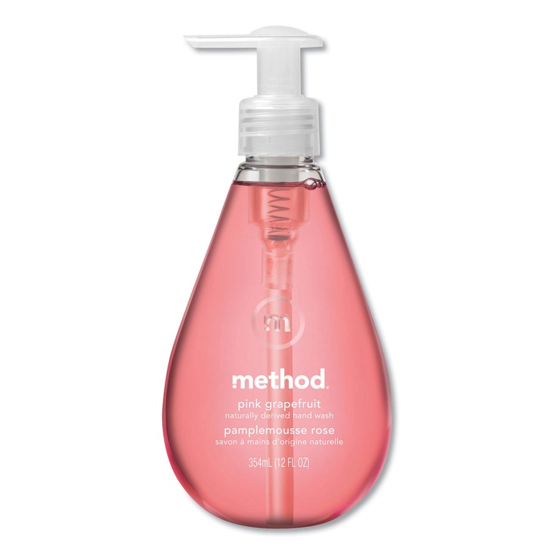 Gel Hand Wash, Pink Grapefruit, 12 Oz Pump Bottle, 6/carton