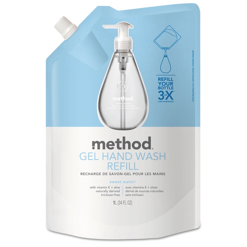 Gel Hand Wash Refill, Sweet Water, 34 Oz Pouch