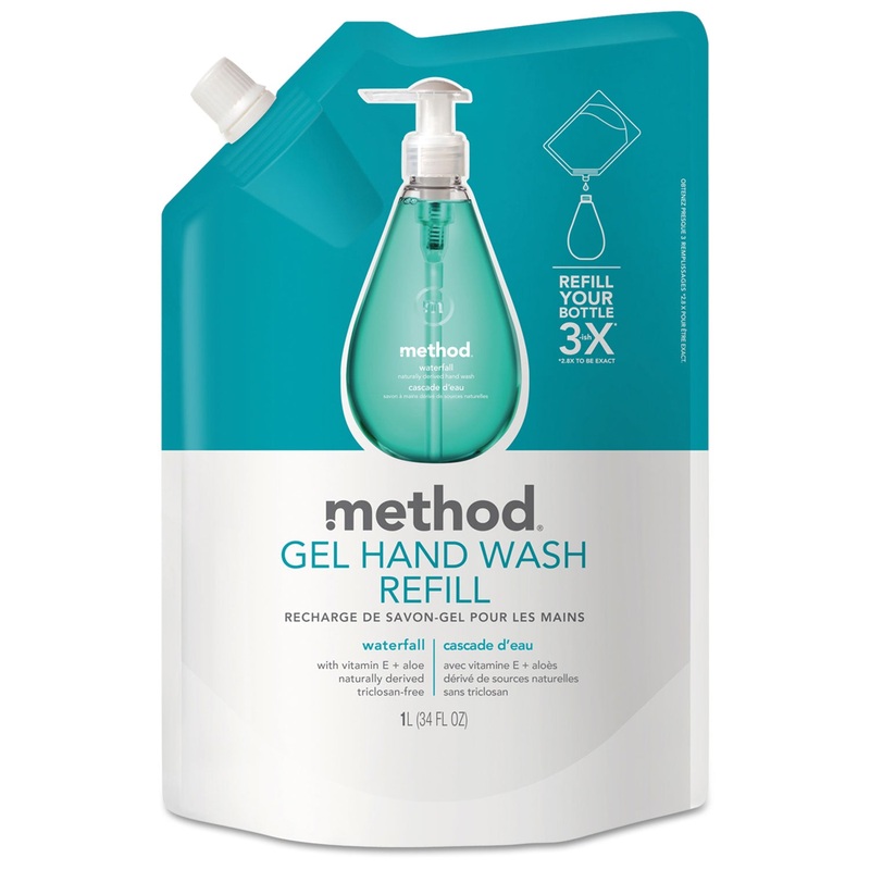 Gel Hand Wash Refill, Waterfall, 34 Oz Pouch