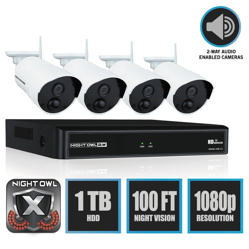 4 CHANNEL WIRELESS SMART SECURITY HUB, 1080P RESOLUTION