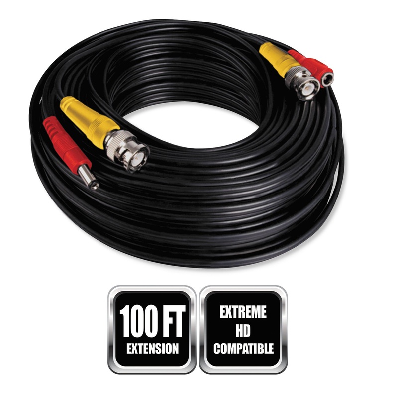 BNC VIDEO/POWER/AUDIO CAMERA EXTENSION CABLE, 100 FT