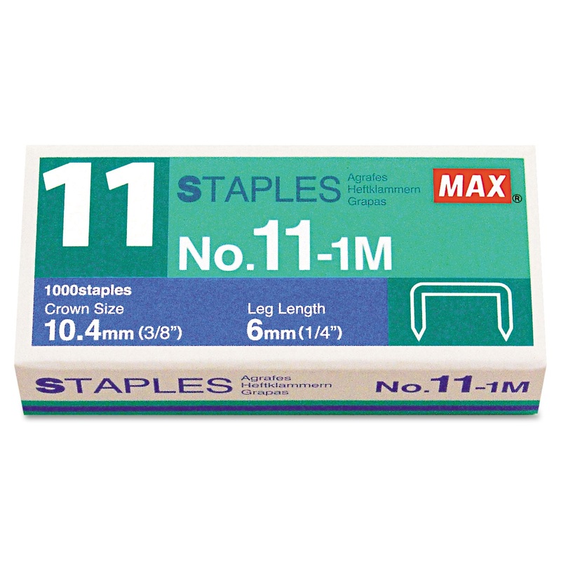 NO. 11 MINI STAPLES, 0.25″ LEG, 0.38″ CROWN, STEEL, 1,000/BOX