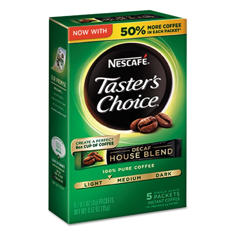 Taster’s Choice Decaf House Blend Instant Coffee, 0.1oz Stick, 5/box, 12 Bx/ctn