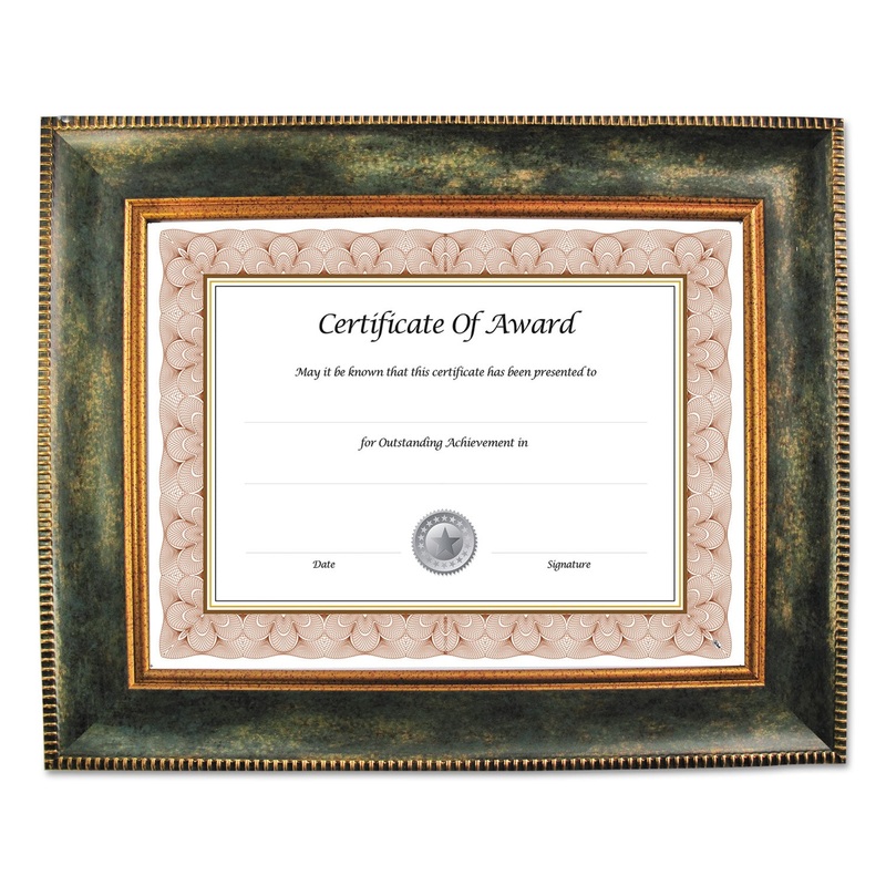 Executive Series Document And Photo Frame, 8 1/2 X 11, Brown Frame