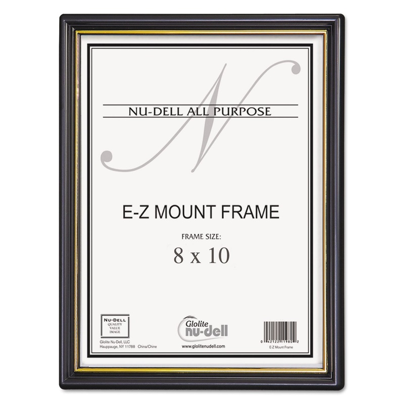 Ez Mount Document Frame/accent, Plastic, 8 X 10, Black/gold