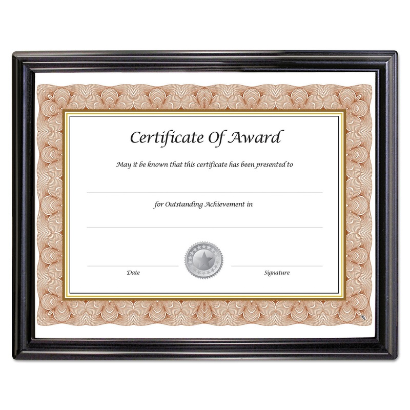 Ez Mount Document Frame, Plastic, 8 1/2 X 11, Black