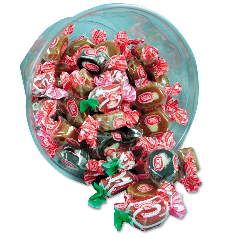 Goetze’s Caramel Creams, Lt & Dark Caramel Candy, One 24oz Bowl