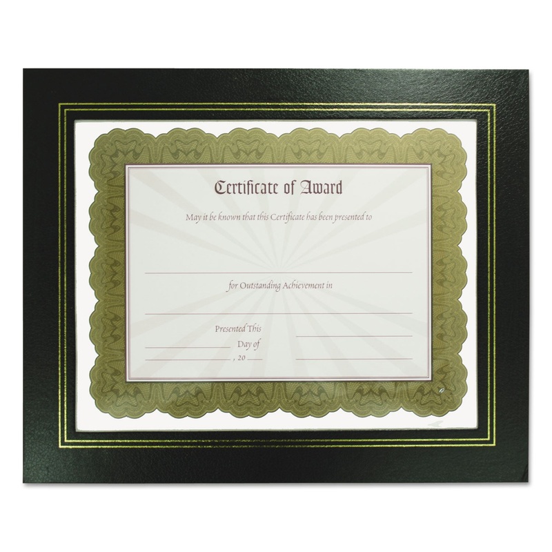 Leatherette Document Frame, 8-1/2 X 11, Black, Pack Of Two