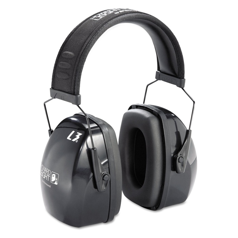 Leightning L3 Noise-Blocking Earmuffs, 30nrr, Black/gray