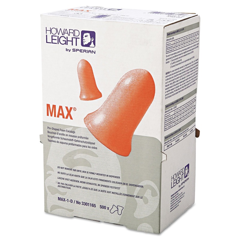 Max-1 D Single-Use Earplugs, Cordless, 33nrr, Coral, Ls 500 Refill