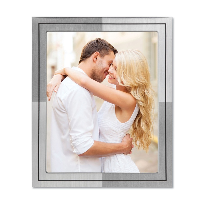 Metal Master Series Document And Photo Frame, 8 1/2 X 11, Pewter/black Frame