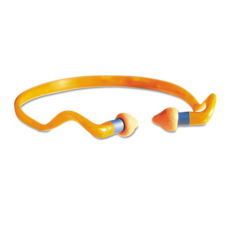 Qb2hyg Banded Multi-Use Earplugs, 25nrr, Orange Band/orange Plug, 10/box