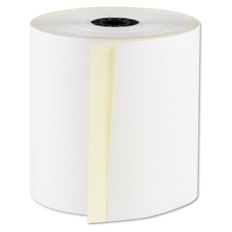 REGISTROLLS TWO-PART CARBONLESS POINT-OF-SALE ROLLS, 3″ X 100 FT, WHITE, 30/CARTON