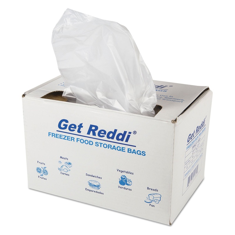 GET REDDI FREEZER FOOD STORAGE BAGS, 0.5 MIL, 27″ X 37″, NATURAL, 200/CARTON