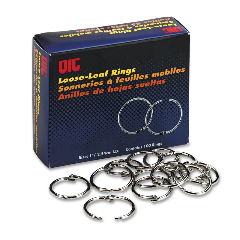 Officemate Book Rings, 1″, 100/box