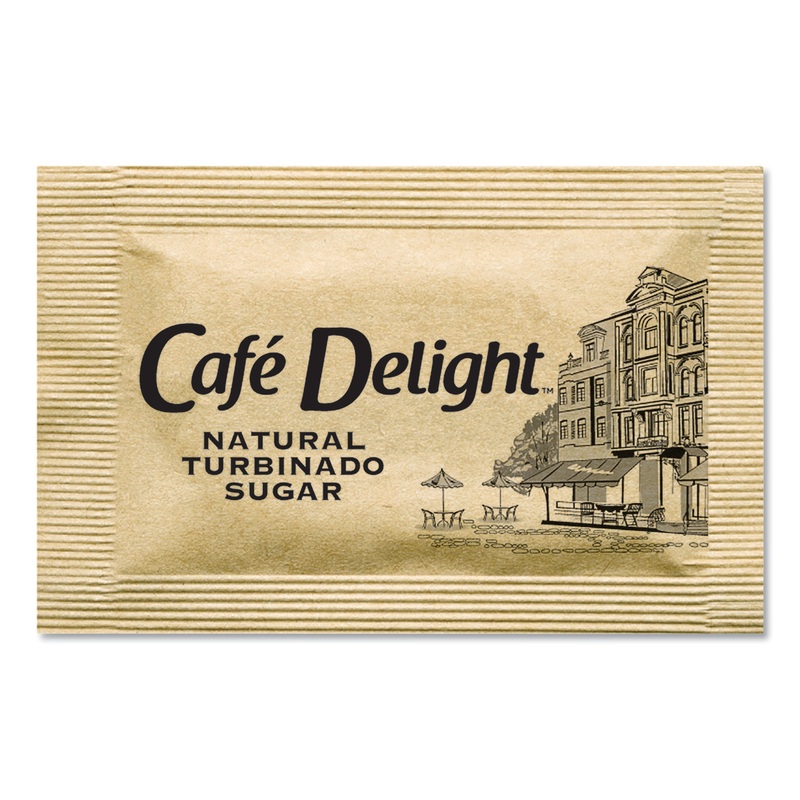 RAW TURBINADO SUGAR PACKETS, 2.8 G PACKET, 2000 PACKETS/BOX