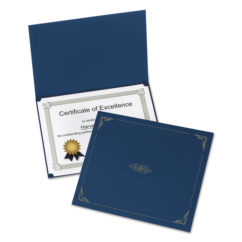 Certificate Holder, 11 1/4 X 8 3/4, Dark Blue, 5/pack