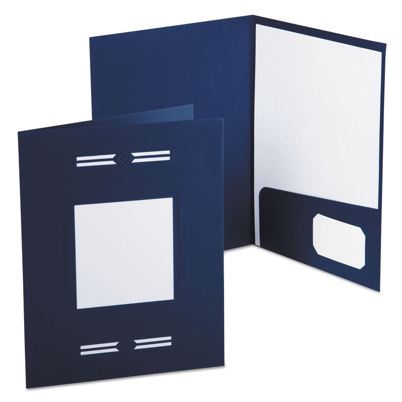 Imperial Series Laserview Business Portfolio, Premium Paper, Blue, 10/pack