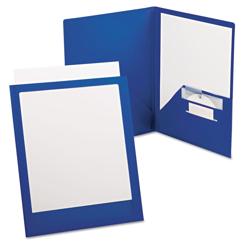 Viewfolio Plus Polypropylene Portfolio, 50-Sheet Capacity, Blue/clear