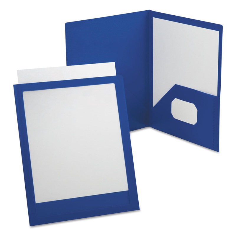 Viewfolio Polypropylene Portfolio, 50-Sheet Capacity, Blue/clear