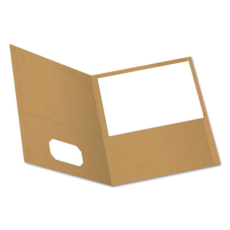Earthwise By Oxford 100% Recycled Paper Twin-Pocket Portfolio, Natural
