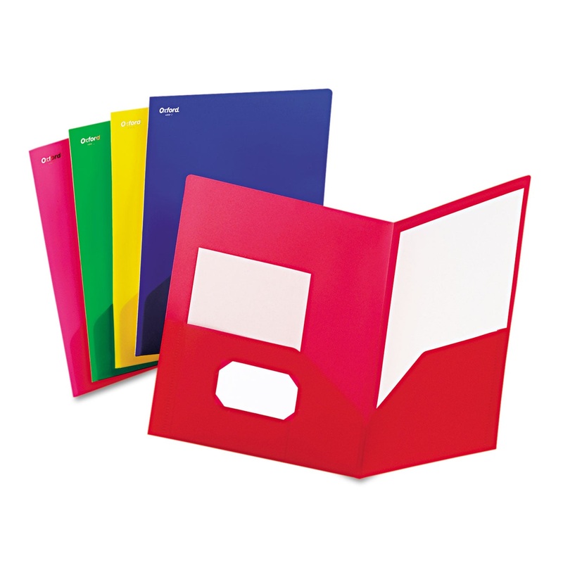 Fashion Polyport Twin-Pocket Portfolio, Polypropylene, Assorted, 25/box