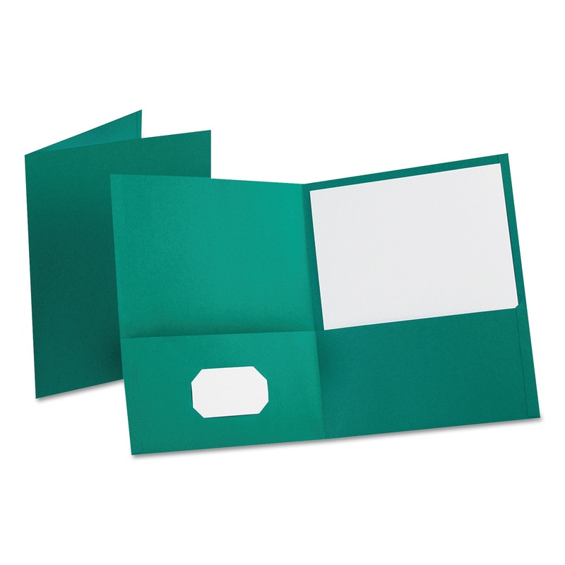 LEATHERETTE TWO POCKET PORTFOLIO, 8 1/2″ X 11″, TEAL, 10/PK