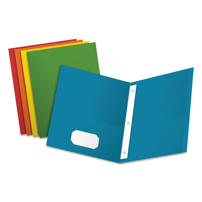 Twin-Pocket Folders With 3 Fasteners, Letter, 1/2″ Capacity, Assorted, 25/box