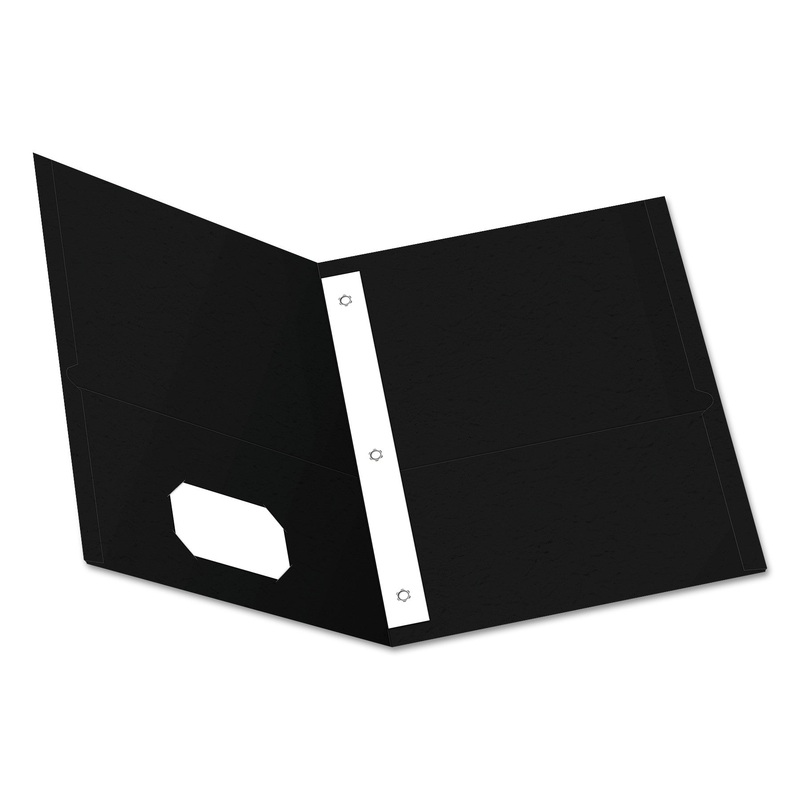 Twin-Pocket Folders With 3 Fasteners, Letter, 1/2″ Capacity, Black 25/box